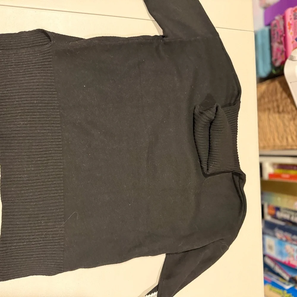 Sweet Romeo Black Ribbed Sweater - Picture 4 of 6